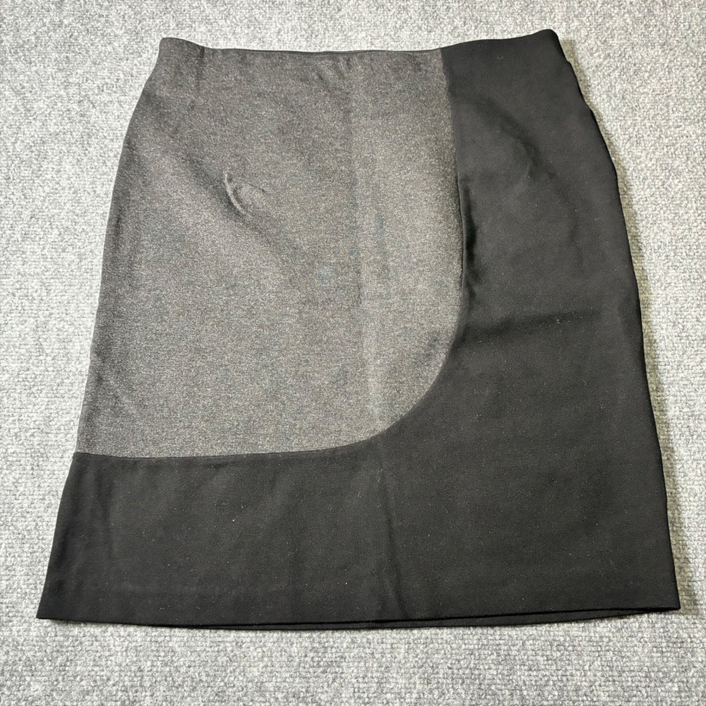 Ellen‎ Tracy Colorblock Pencil Skirt Womens M Black Gray Stretch